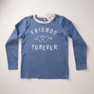 Crewcuts “Friends Forever” Long Sleeve Tee Blue Girls S (6–7) by J Crew